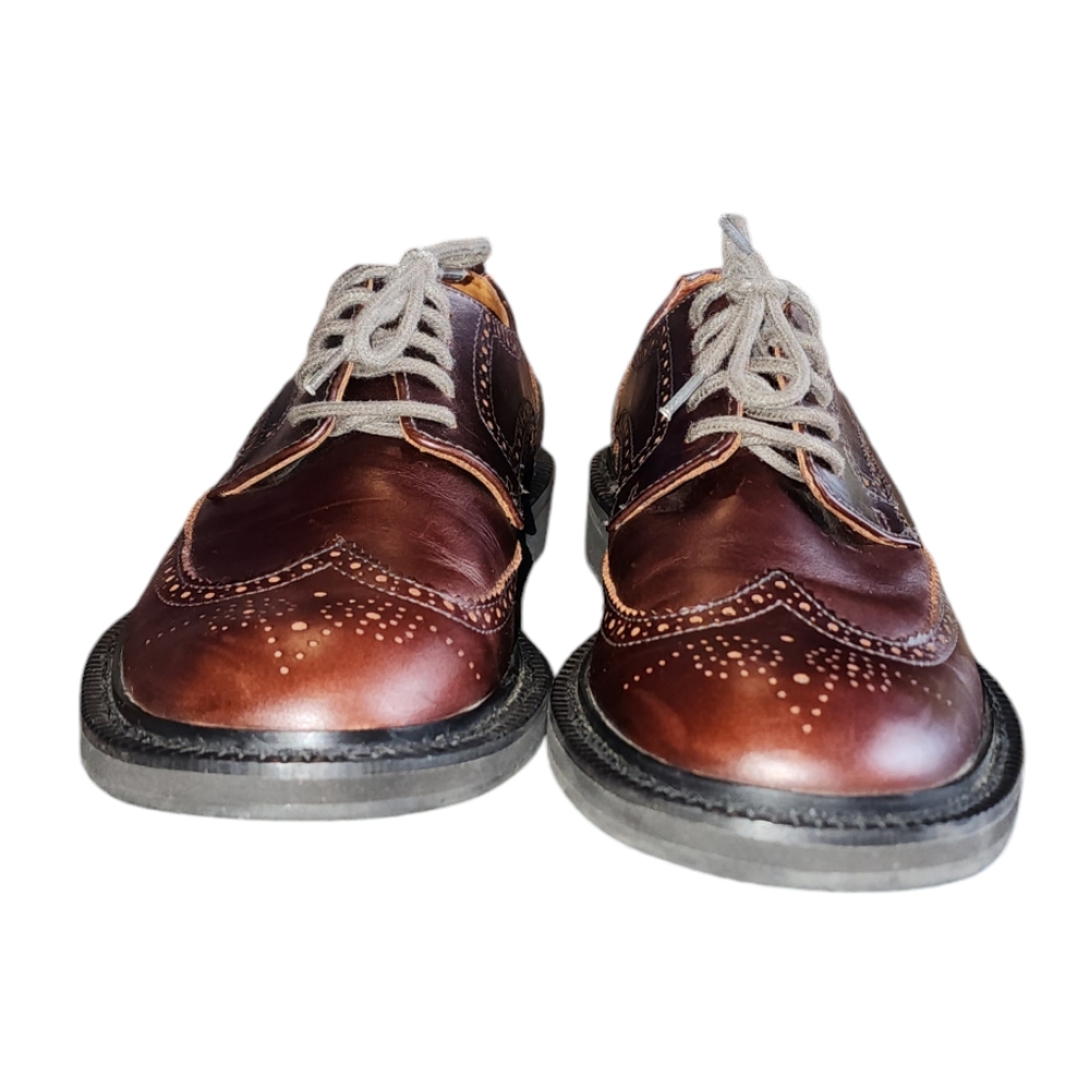 American Eagle Outfitters Dark Brown Leather Wingtip Oxford Men's Size 10 - Picture 4 of 9